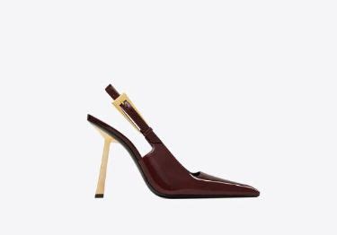 ysl burgandy heels|ysl slingbacks.